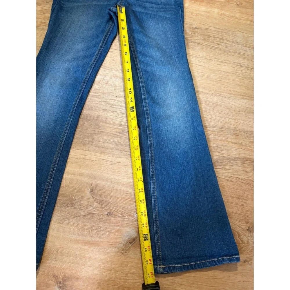 Justice Girls Mid Rise Medium Blue Denim Flare Jeans